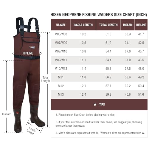 Neoprene Fishing Chest Waders for Men with Boots Cleated Bootfoot