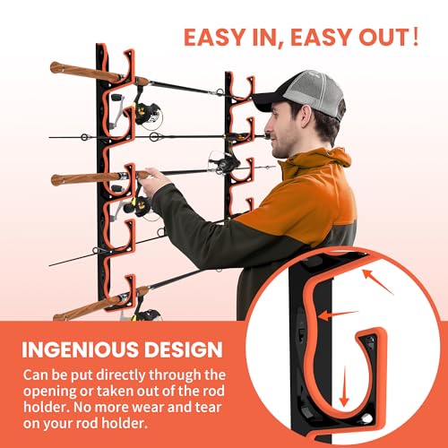 Fishing Rod Holder for Garage,Wall or Ceiling Mounted Fishing Pole Holders