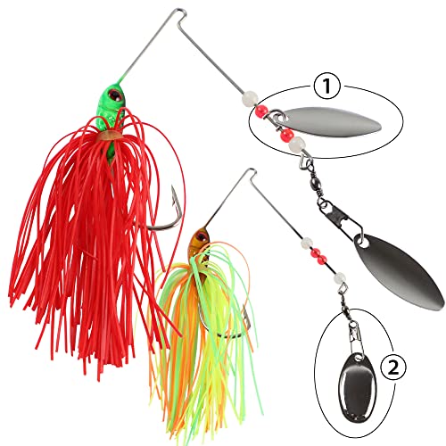 6Pcs Fishing Lures Spinner Baits for Bass Fishing,Trout Salmon Hard Metal Spinnerbaits