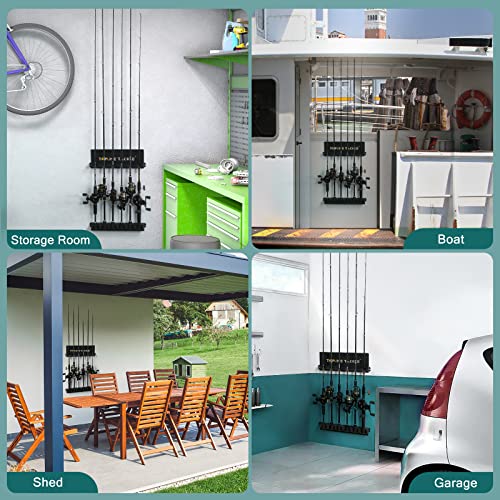 2 Set Vertical Fishing Rod Holders for Garage,Wall Mounted Fishing Pole Holders