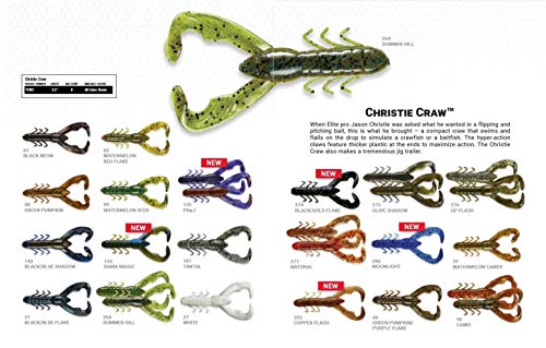 Lures YCW302 Christie Craw Soft Bait, Watermelon Red Flake