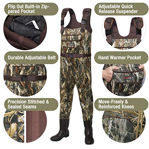 Neoprene Chest Waders for Men w/ 200G Boots Duck Hunting Waders & Boot Hanger