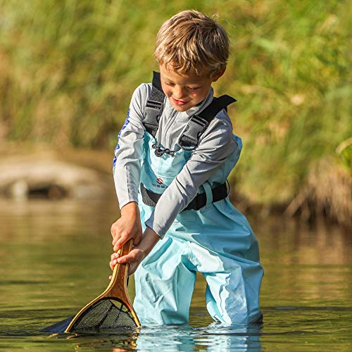 Kids Chest Waders,Youth Fishing Waders w/ Boots & Reflect Safety Band for Toddler