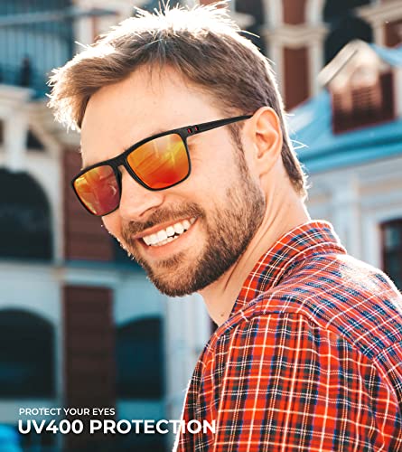 Polarized Sunglasses for Men,Lightweight Sun Glasses w/ UV Protection for Driving Fishing Golf