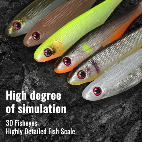 Durable Soft Fishing Lures for Crappie Trout Bass Walleye Panfish,Well-Made Easy Catching Baits
