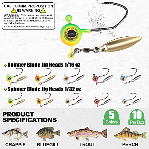 Crappie Baits Plastics Jig-Heads Kit Shad Minnow Fishing Lures for Crappie