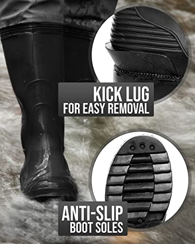Chest Waders - 2-ply Nylon/PVC Waterproof Lightweight Fishing Waders w/ Boots