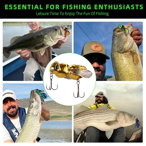 Fishing Lures, 3pcs Topwater Lures for Bass,Walleye & Pike - 2.6in, 15g