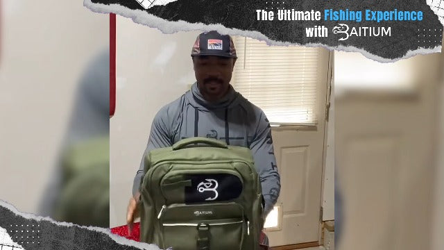 Fishing Backpack,Tackle Bag w/ Rod Holders,40L Capacity w/ Cooler,Rain Cover