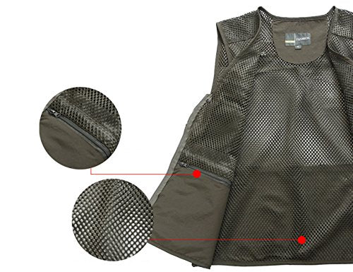 Mens Summer Outdoor Work Safari Fishing Travel Photo Vest with Pockets