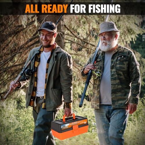 Large 3 Layers Tackle Box with Tackle,415Pcs Fishing Lures Kit
