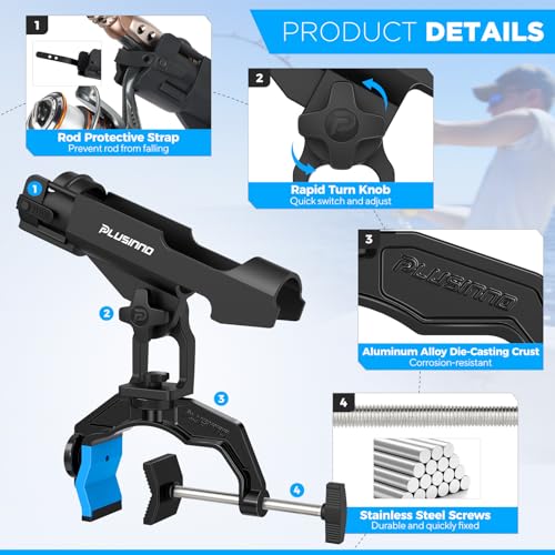 Fishing Rod Holders for Boat, Fishing Rod Holder with Enlarge Clamp