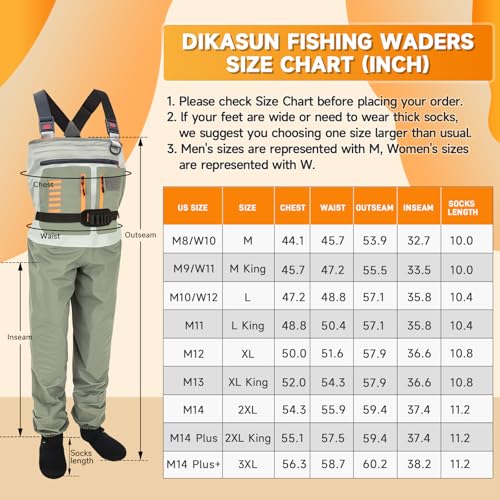 Fishing Waders for Men Women,Waterproof Stocking Foot Chest Waders for Fly Fishing