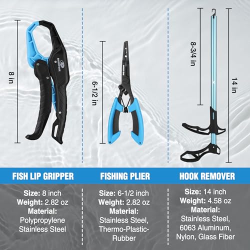 Fishing Tools Kit - Plier, Fillet Knife, Lip Gripper, Hook Remover, Digital Scale, Line Snip