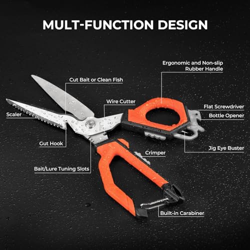 Paradox Fishing Tools Set,Stainless Steel 9" Bait Shears, 7.5" Angled Nose Pliers
