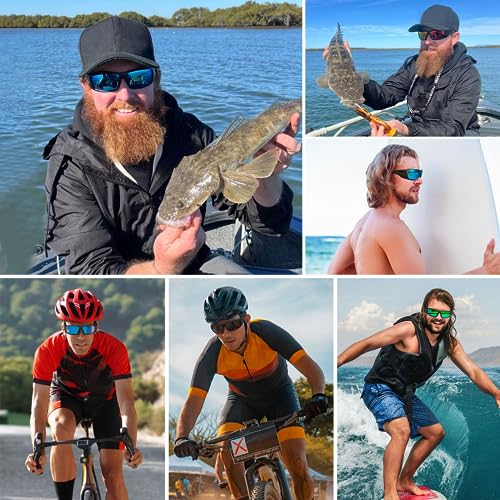 Polarized Sports Sunglasses for Men Women Unbreakable Frame Cycling Fishing