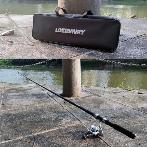 Fishing Rod Reel Combo-2PCS 6.89ft Collapsible Rodsk,2PCS Spinning Reels Lures Set