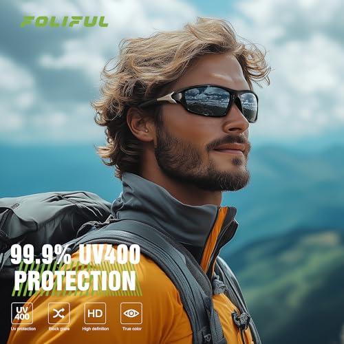 3pcs Polarized Sports Sunglasses for Men, Mens Sunglasses Wrap Around