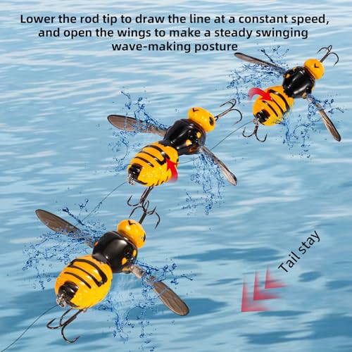 Fishing Lures, 3pcs Topwater Lures for Bass,Walleye & Pike - 2.6in, 15g