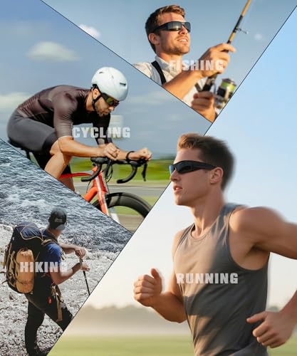 Sports Sunglasses-Men Polarized Sunglasses Wrap Around Sun Glasses for Cycling Fishing