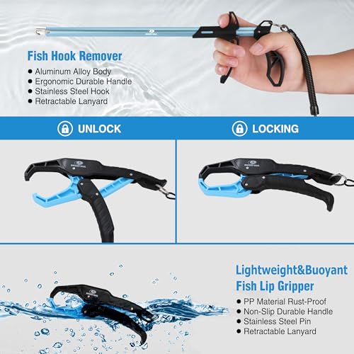 Fishing Tools Kit - Plier, Fillet Knife, Lip Gripper, Hook Remover, Digital Scale, Line Snip