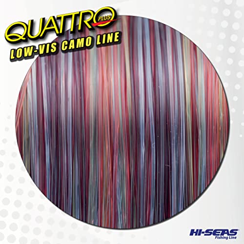 Quattro Monofilament Fishing Line - Low-vis 4 Color Camo,Strong & Durable Performance Saltwater