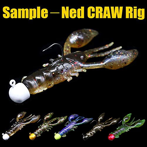 Ned Rig Kit,Finesse Baits Soft Plastic Worms Fising Lure for Bass Stick Swimbait