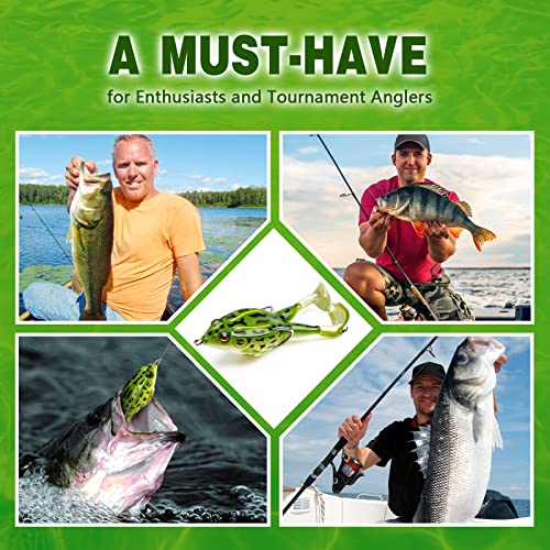 Topwater Frog Lure Bass Trout Fishing Lures Kit Set,Realistic Prop Frog Soft Swimbait