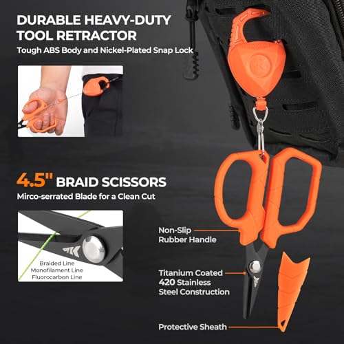 6pcs Fishing Tool Kit-Corrosion Resistant Fishing Pliers w/ Lanyard