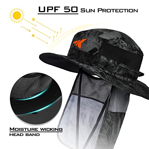 KastKing UPF 50 Boonie Hat Fishing Hat with Removable Neck Flap Sun Hats for Men