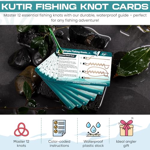 Fishing Knot Cards - Waterproof Deck for Expertly Tying 12 Essential Fishing Knots