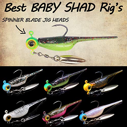 Crappie Baits Plastics Jig-Heads Kit Shad Minnow Fishing Lures for Crappie