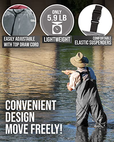 Chest Waders - 2-ply Nylon/PVC Waterproof Lightweight Fishing Waders w/ Boots