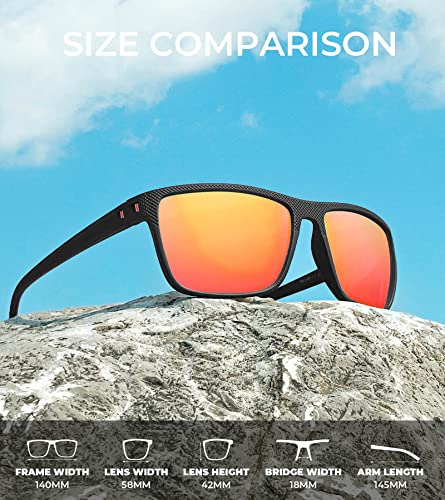 Polarized Sunglasses for Men,Lightweight Sun Glasses w/ UV Protection for Driving Fishing Golf