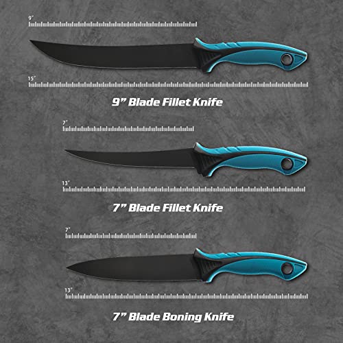 Fish Fillet Knife Set Curved Flex 7"/9" Filet Knife for Filleting & Boning