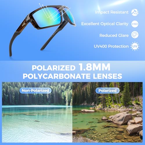 Polarized Bifocal Sunglasses, x1.5 Magnifications, Wrap Around Sport Reader Sunglasses for Men