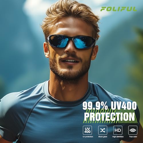 3pcs Polarized Sports Sunglasses for Men, Mens Sunglasses Wrap Around