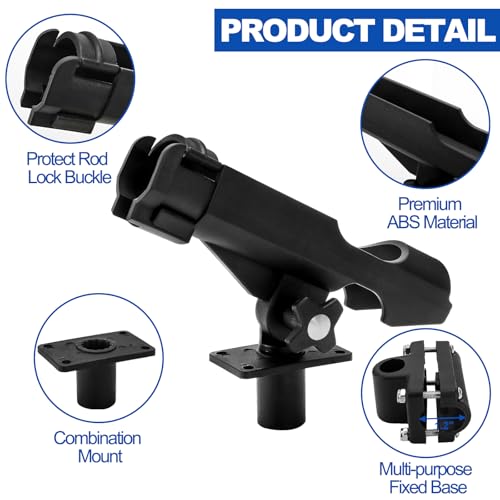 2pcs Fishing Rod Holder w/ Combo Mount,Adjustable Fishing Boat Rod Holder