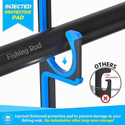 Horizontal Fishing Rod/Pole Holders for Garage,Wall/Ceiling Mounted Fishing Rod Rack