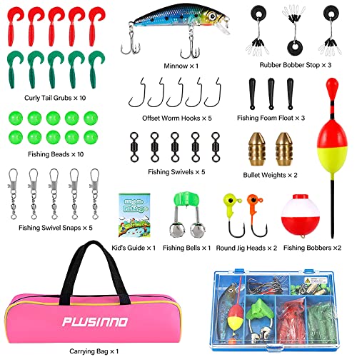 Kids Fishing Pole w/ Spincast Reel Telescopic Fishing Rod Combo Full Kits