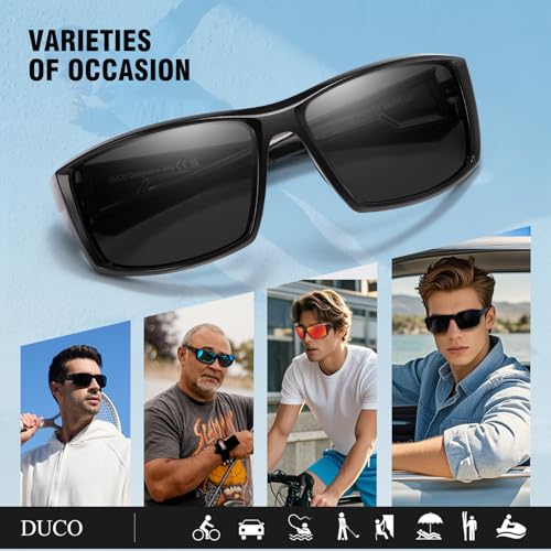 Polarized Sports Sunglasses for Men Women UV400 Protection Lightweight Frame for Fishing