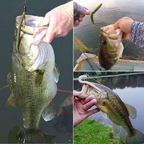 Wacky-Worms Bass Fishing Lure Kit-Wacky Rig Worms Soft Plastic Stick Baits-3-6"