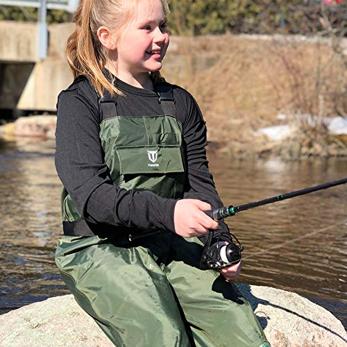 Chest Fishing Waders for Kids,Waterproof Youth Waders with Boot Hanger