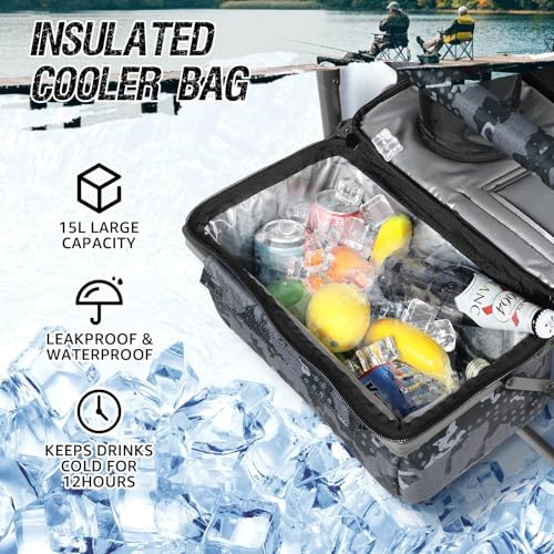 Fishing Chairs with Rod Holder,Folding Ice Fishing Chair for Adults