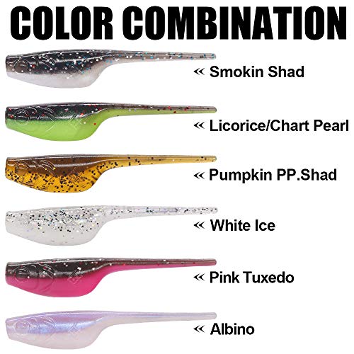 Crappie Baits Plastics Jig-Heads Kit Shad Minnow Fishing Lures for Crappie