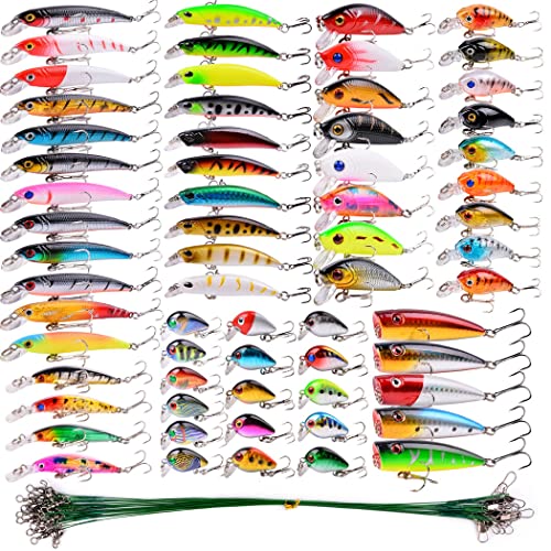 Fishing Lures Kit Mixed Including Minnow Popper Crank Baits