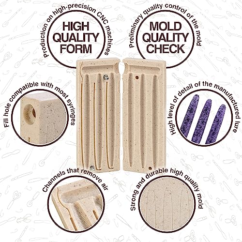 Premium Soft Plastiс Mold Lure Making Injection Molds Fishing Lures 3 Cavity Yama Senko 5''