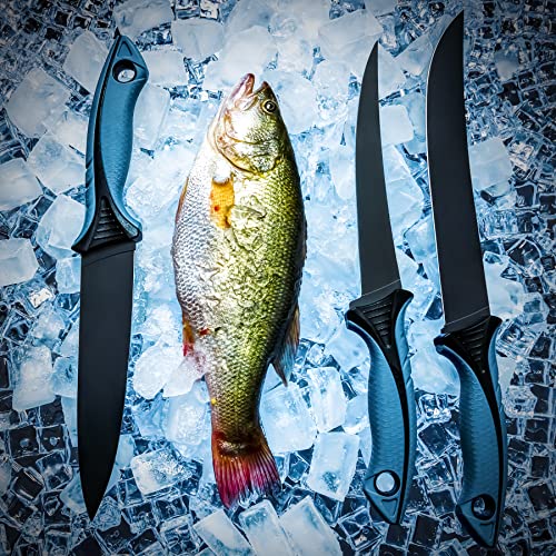 Fish Fillet Knife Set Curved Flex 7"/9" Filet Knife for Filleting & Boning