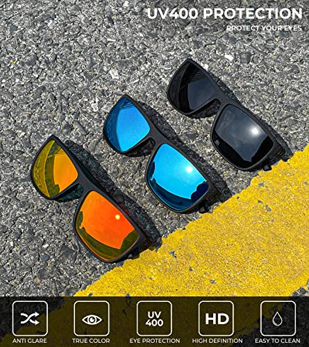 Polarized Sunglasses for Men,Lightweight Sun Glasses w/ UV Protection for Driving Fishing Golf