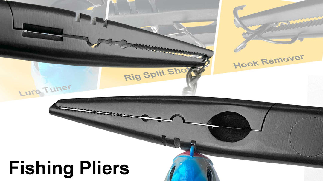 7" Fishing Pliers with Anti-rust Teflon coated, Freshwater/Saltwater Fishing Tools